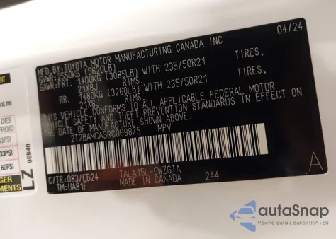 2024 Lexus Rx 350 F Sport Handling из США, поврежденный, VIN 2T2BAMCA5RC068875